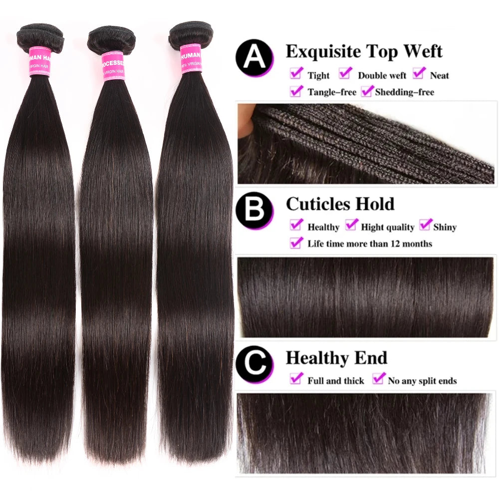 PureLine Brazilian Bone Straight Hair Bundles